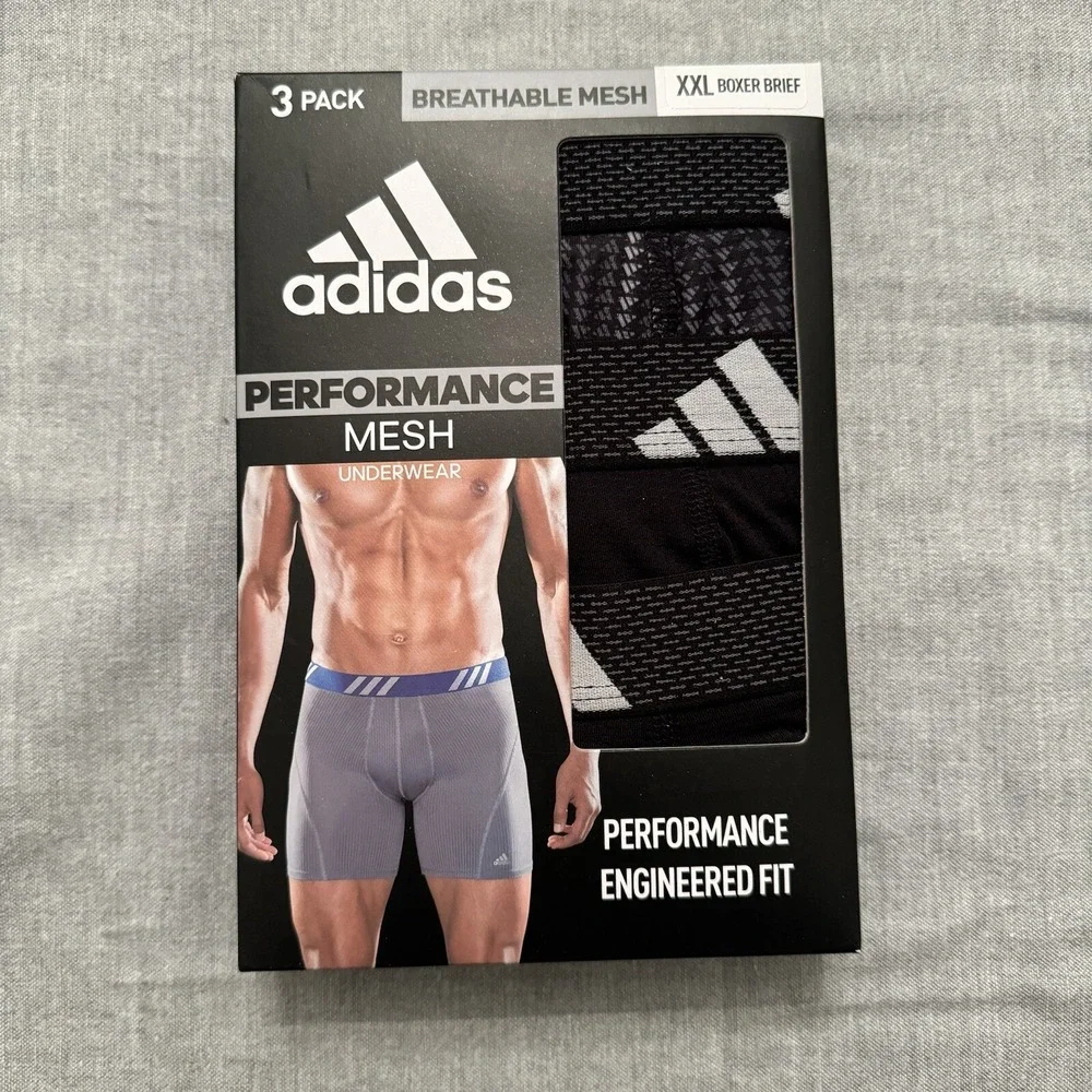 Adidas Performance Mesh Boxer Brief Men's XXL 3 Pack Underwear Breathable‎ Sport